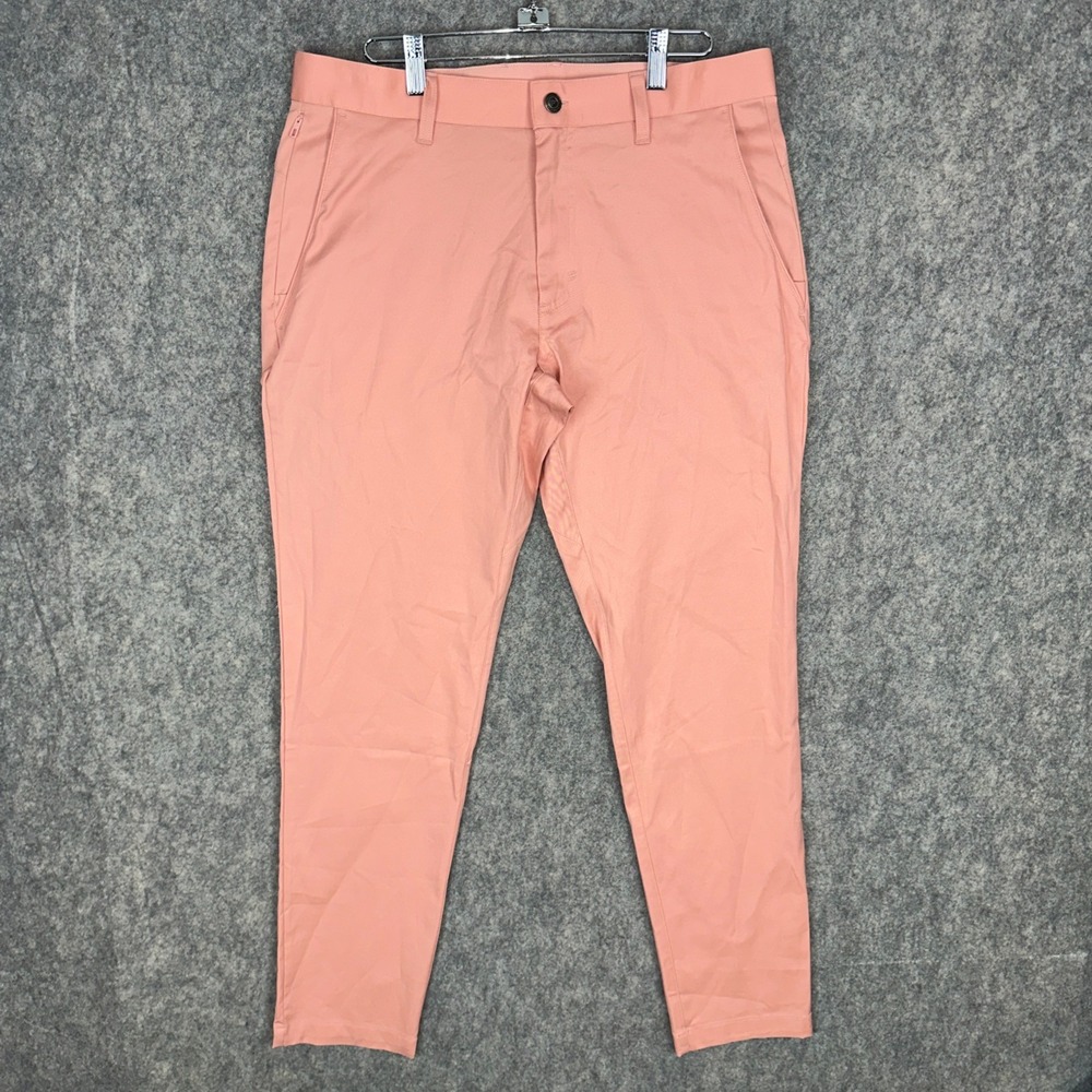 Fabletics Pants Mens 32 Pink The Only Pant Chino Performance Stretch NWOT